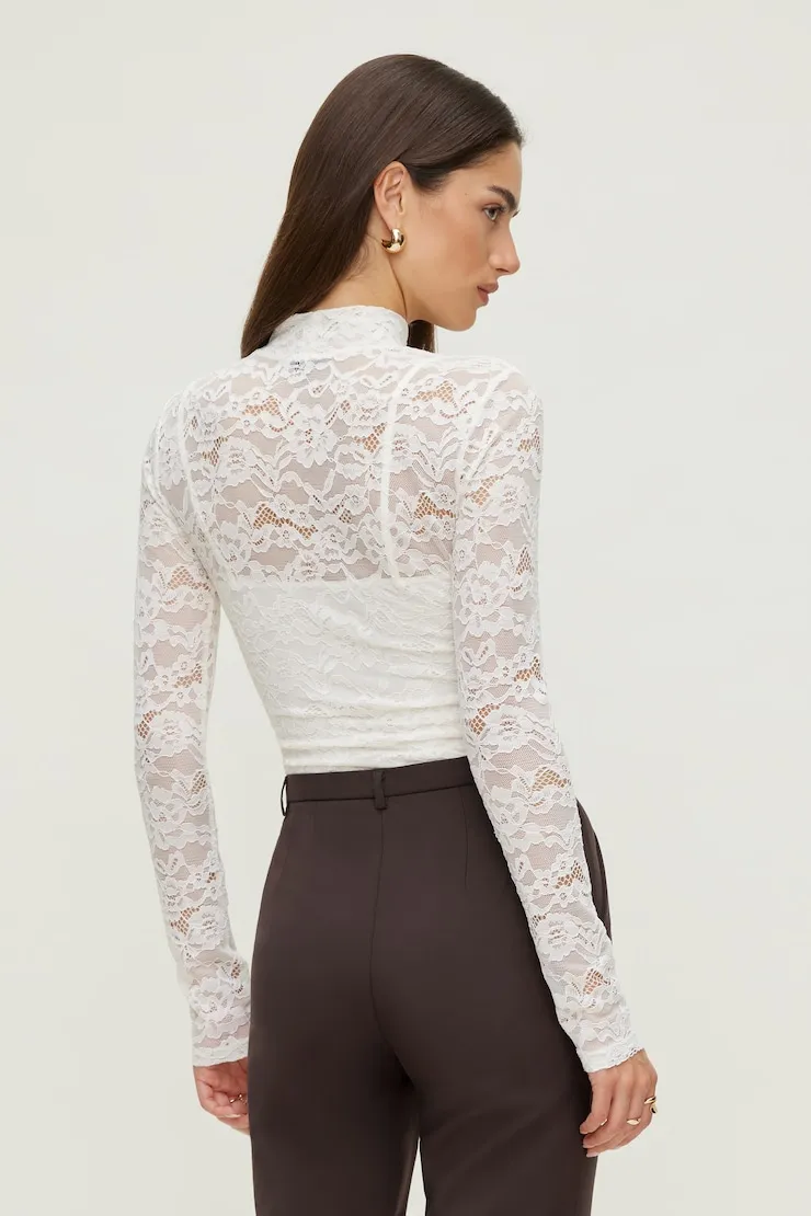 Mock Neck Lace Bodysuit sold by Dynamite product image thumbnail 5