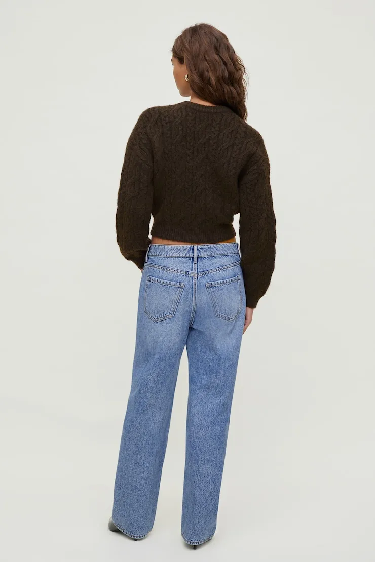 Cable Knit Zip Up Sweater sold by Dynamite product image thumbnail 2