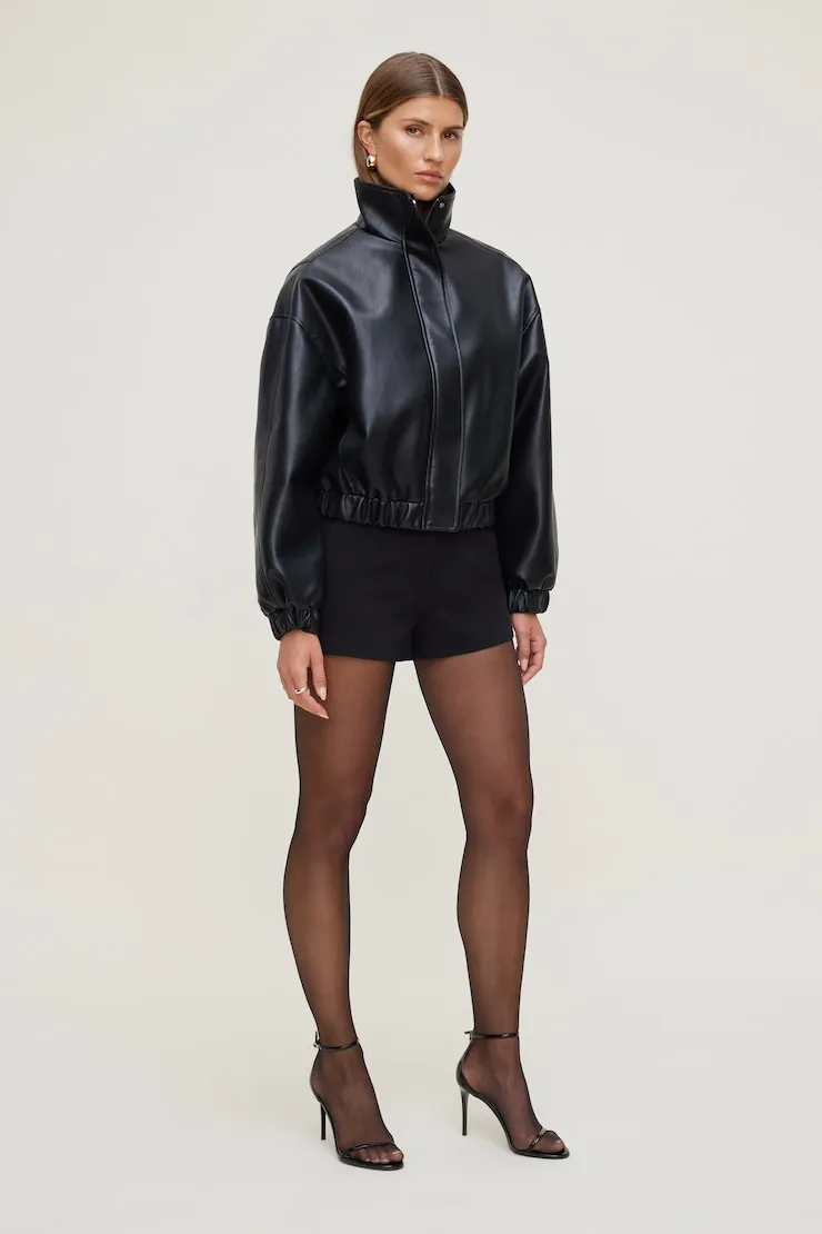Oversized Faux Leather Bomber Jacket sold by Dynamite product image thumbnail 2
