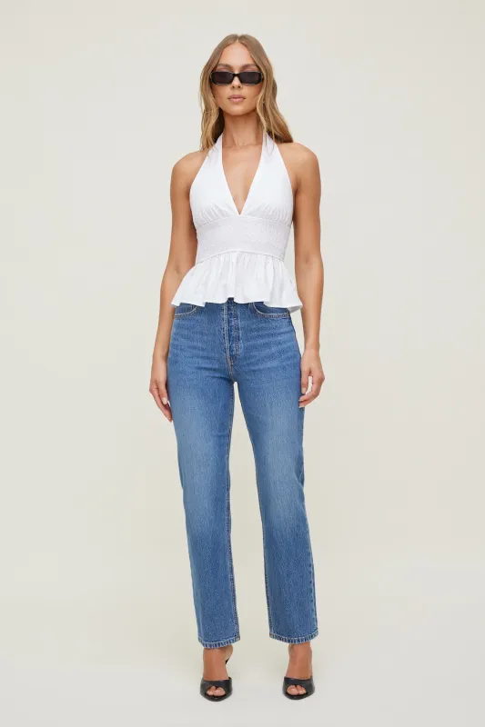 Gemma Poplin Halter Top made by Dynamite