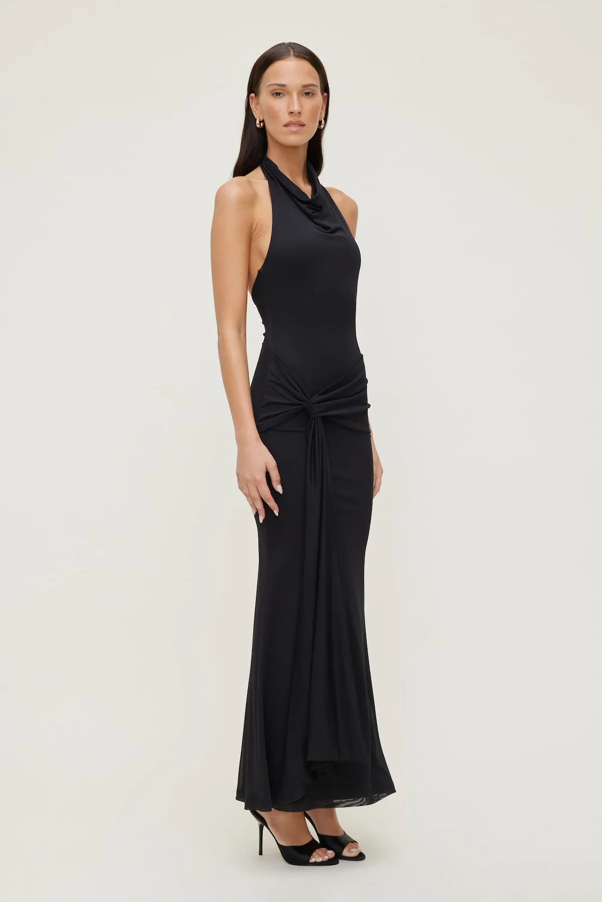 Front Drape Mesh Maxi Dress sold by Dynamite product image thumbnail 3