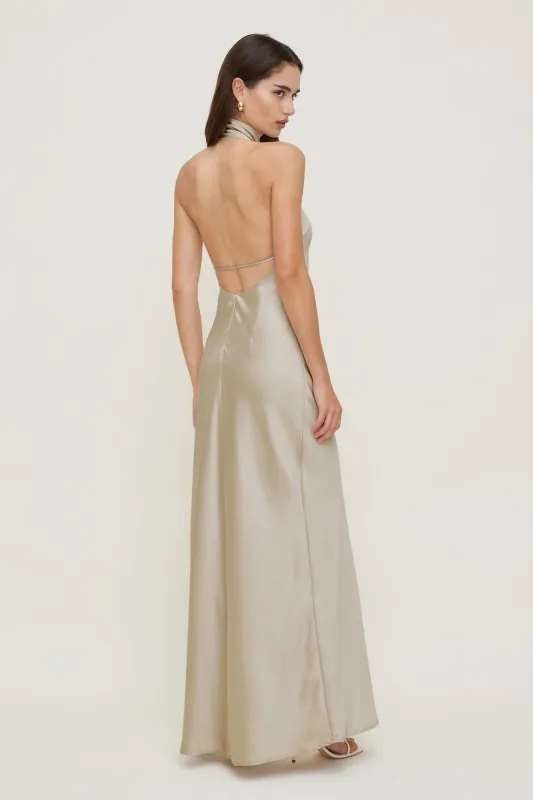 Satin Halter Maxi Dress made by Dynamite