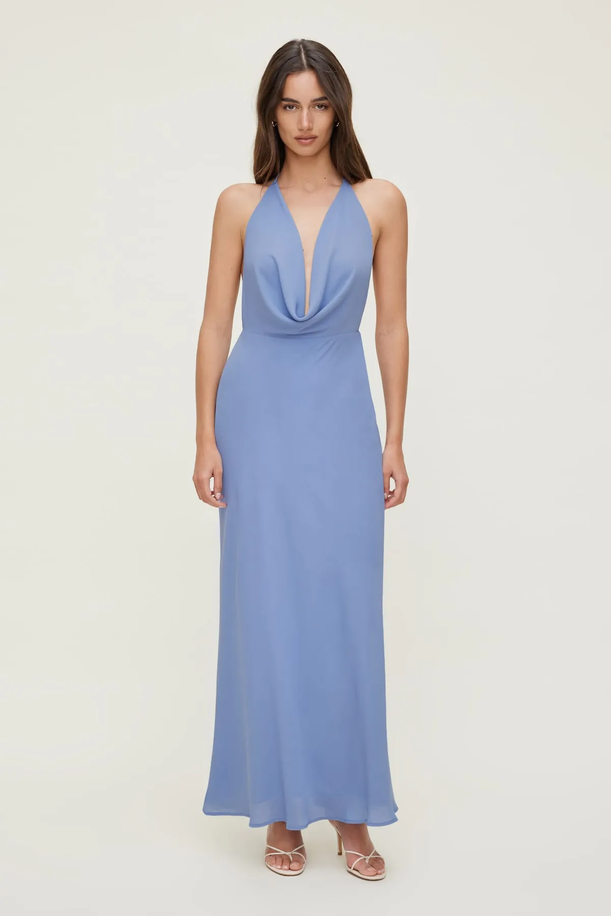 Plunge Cowl Neck Maxi Dress sold by Dynamite