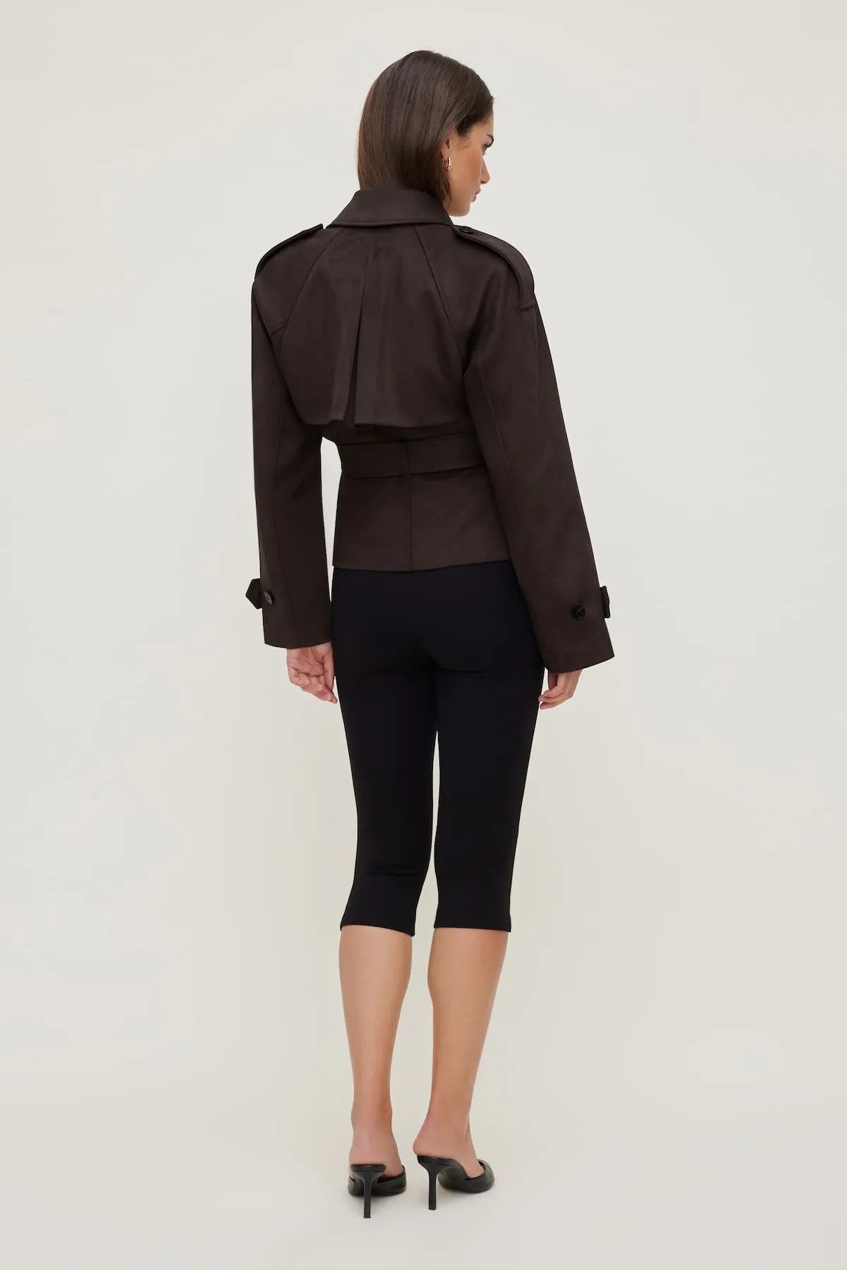 Cropped Faux Suede Trench Coat sold by Dynamite product image thumbnail 2