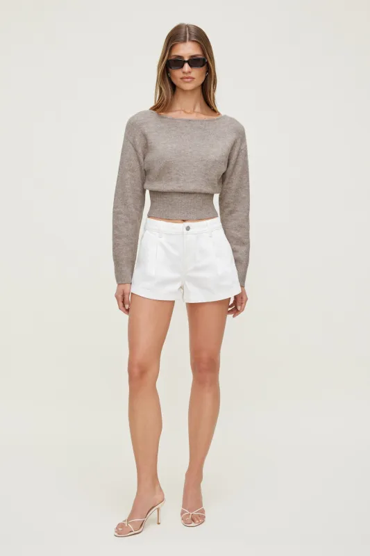Juliet Cinched Boat Neck Sweater made by Dynamite