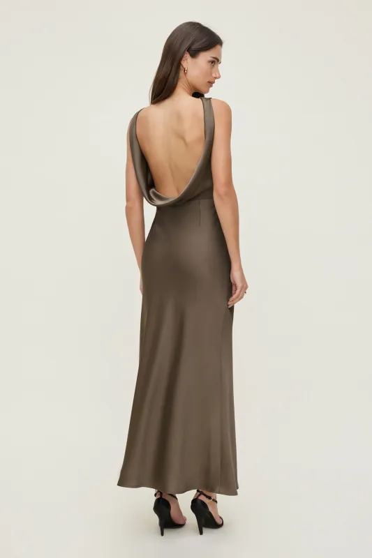 Nora Satin Maxi Slip Dress made by Dynamite