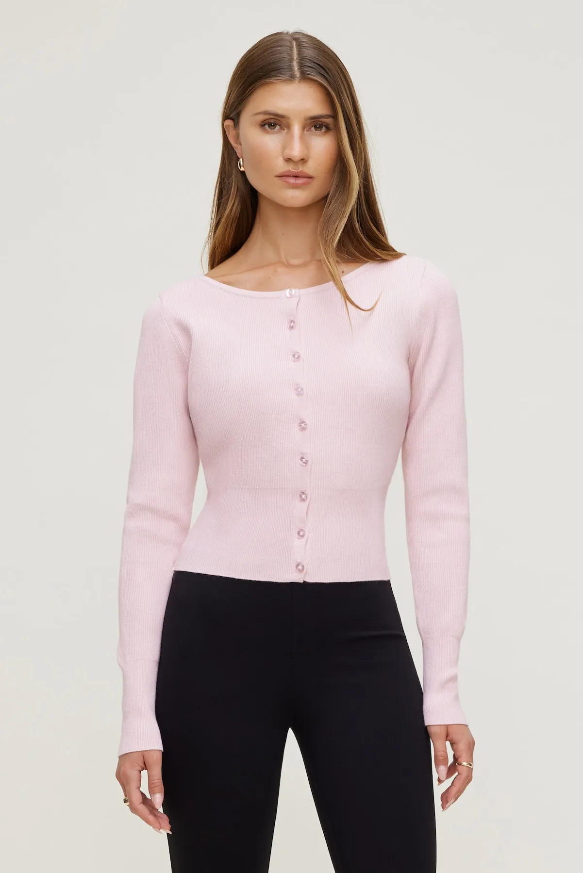 Sara Ribbed Cinch Hem Cardigan sold by Dynamite product image thumbnail 4