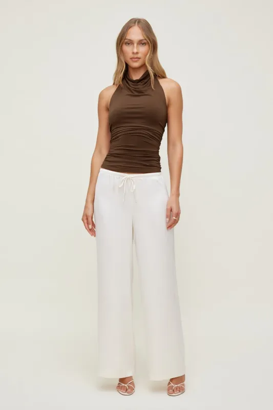 Sculpt Cowl Halter Top - Dynamite - Brown - Women Clothing made by Dynamite