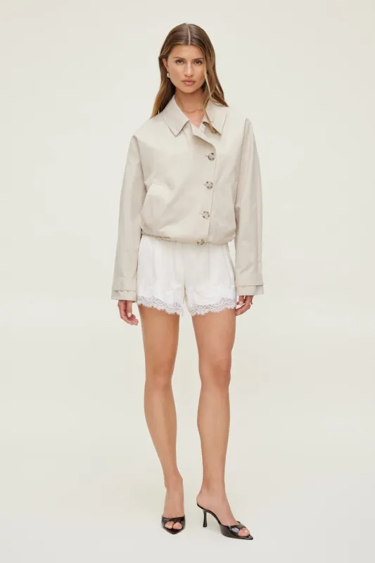 Lace Satin Shorts - Dynamite - Beige - Women Clothing made by Dynamite