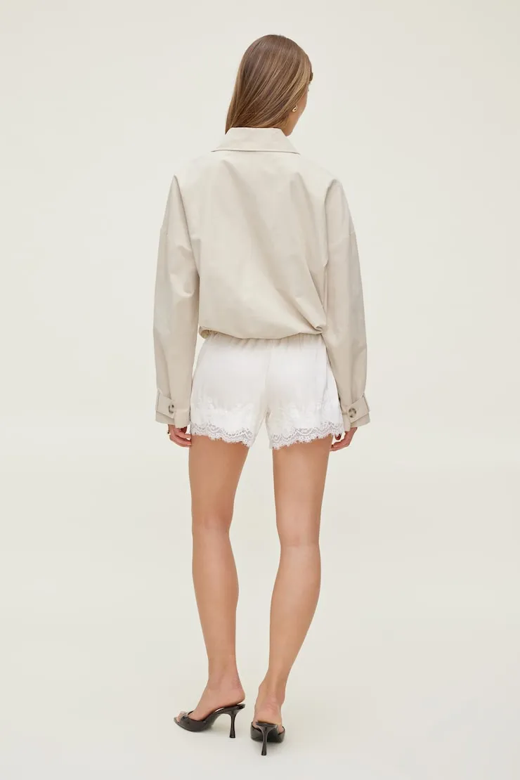 Lace Satin Shorts - Dynamite - Beige - Women Clothing sold by Dynamite product image thumbnail 2