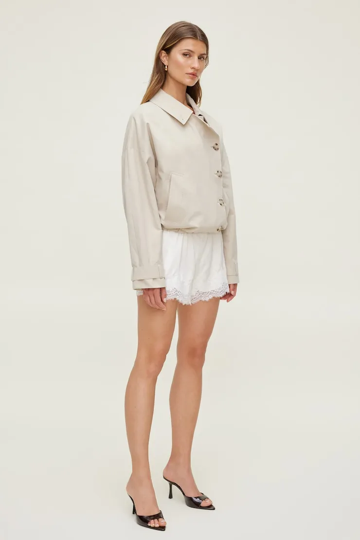 Lace Satin Shorts - Dynamite - Beige - Women Clothing sold by Dynamite product image thumbnail 3