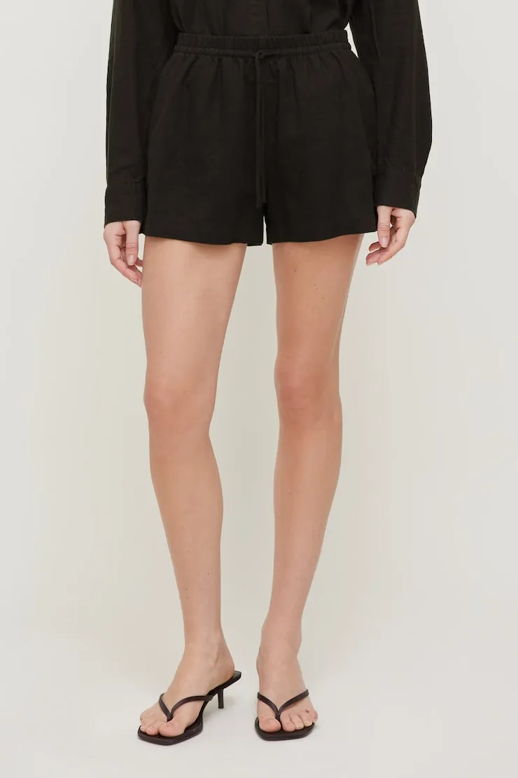 Linen High Rise Shorts - Dynamite - Brown - Women Clothing sold by Dynamite product image thumbnail 4