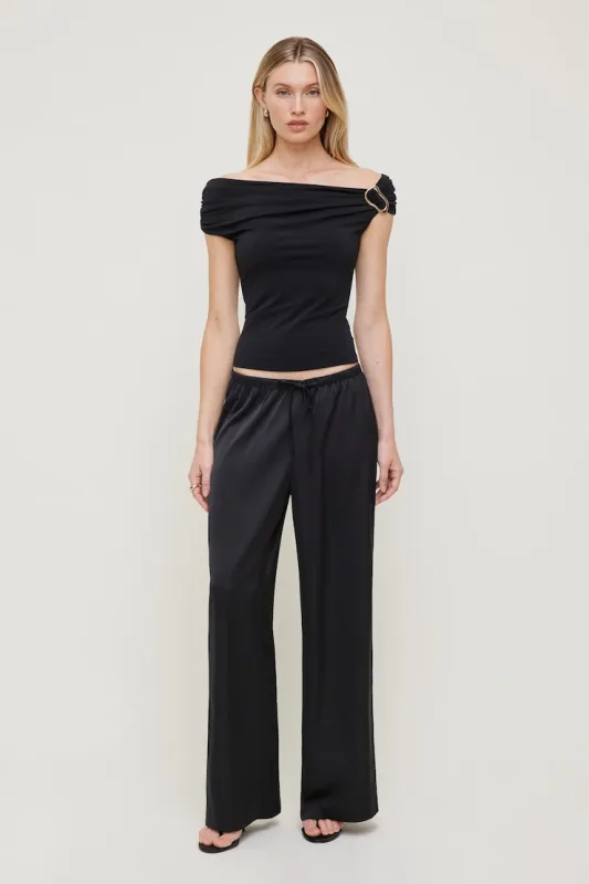 Sculpt Buckle Detail Top - Dynamite - Black - Women Clothing made by Dynamite