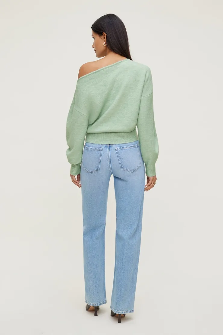 Lola Off Shoulder Sweater - Dynamite - Green - Women Clothing sold by Dynamite product image thumbnail 2