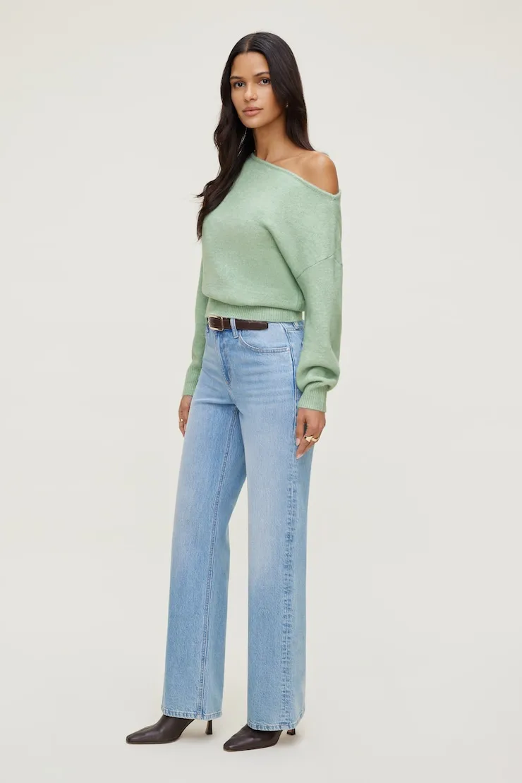Lola Off Shoulder Sweater - Dynamite - Green - Women Clothing sold by Dynamite product image thumbnail 3
