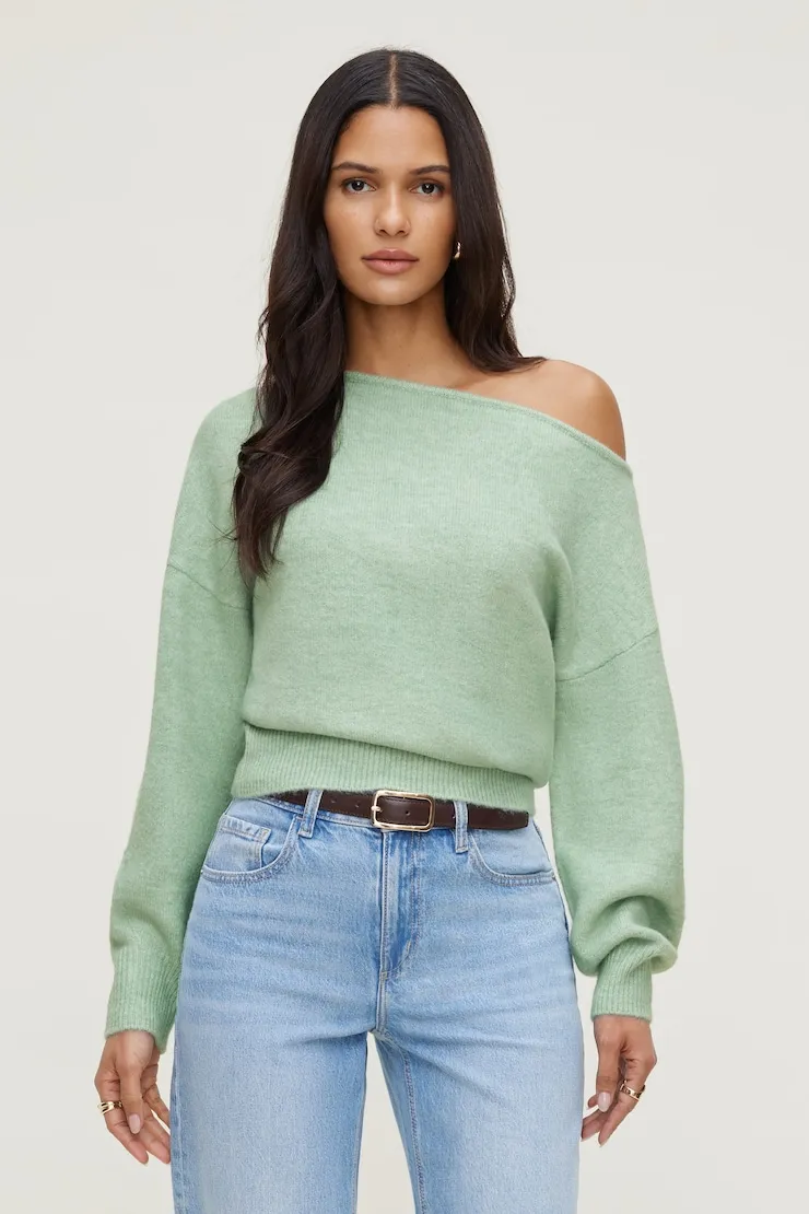 Lola Off Shoulder Sweater - Dynamite - Green - Women Clothing sold by Dynamite product image thumbnail 4
