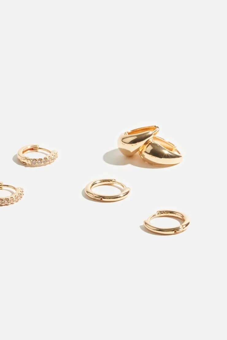 3-Pack Delicate Linear Hoop Earrings - Dynamite - White - Women Clothing sold by Dynamite product image thumbnail 4