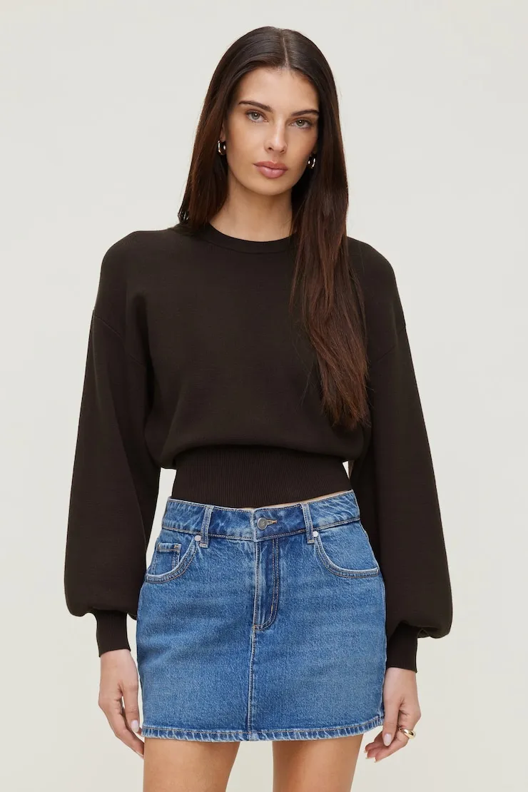 Balloon Sleeve Sweater - Dynamite - Brown - Women Clothing sold by Dynamite product image thumbnail 4
