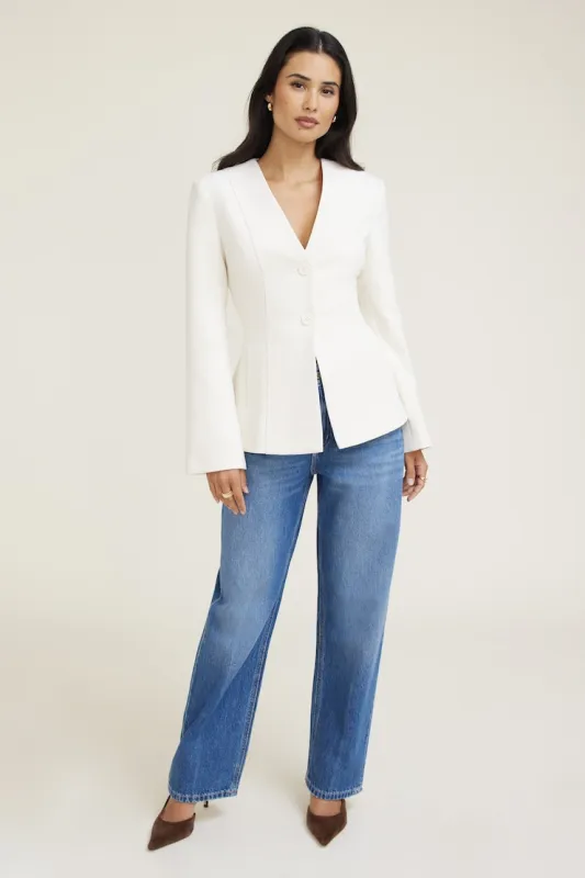 Hourglass Blazer - Dynamite - Beige - Women Clothing made by Dynamite