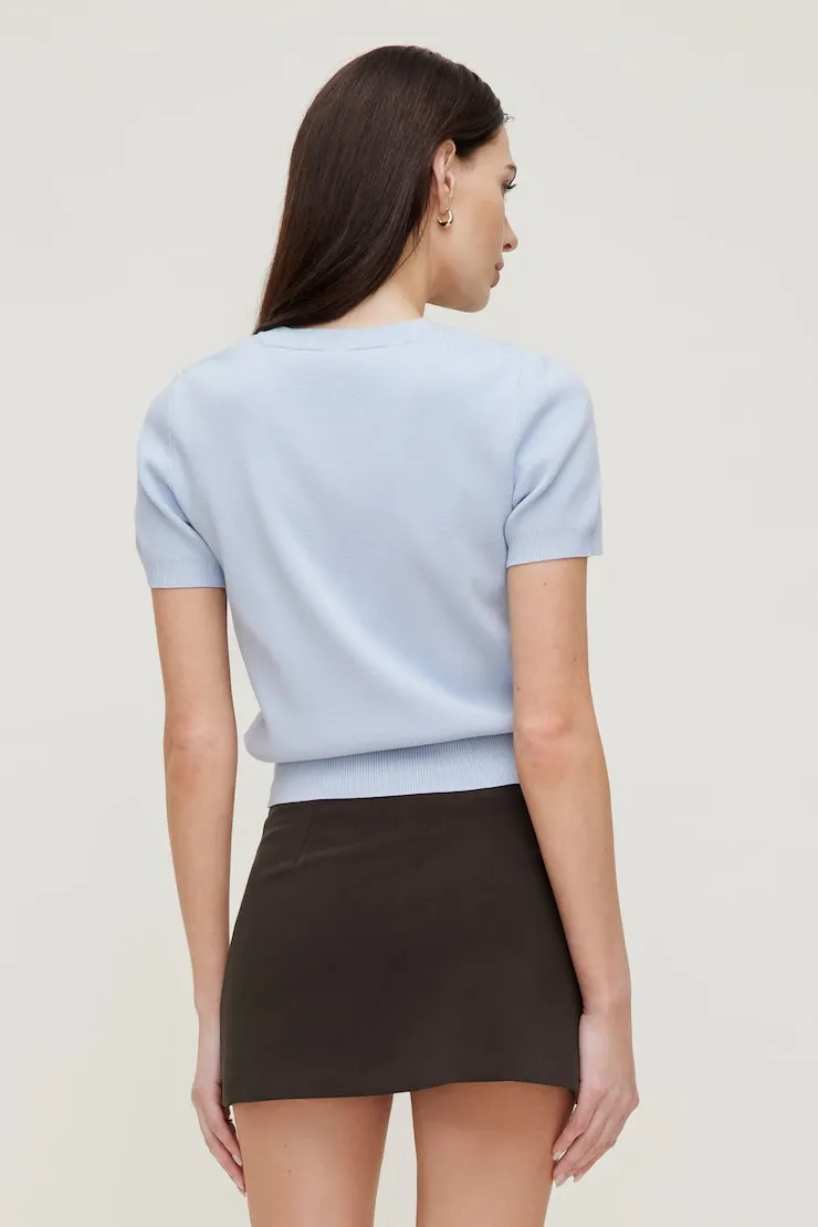 Clara Short Sleeve Sweater - Dynamite - Blue - Women Clothing sold by Dynamite product image thumbnail 5