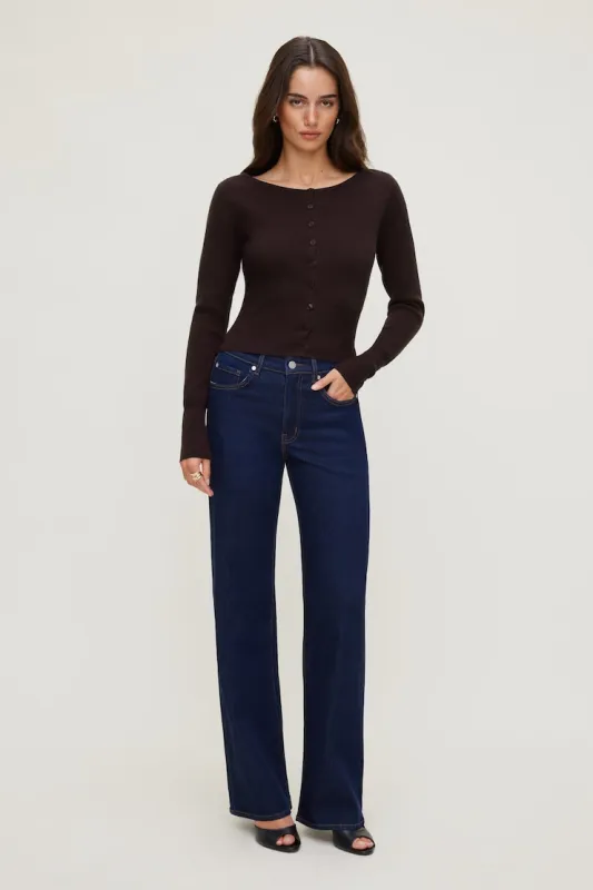 Sara Ribbed Cinch Hem Cardigan - Dynamite - Purple - Women Clothing made by Dynamite