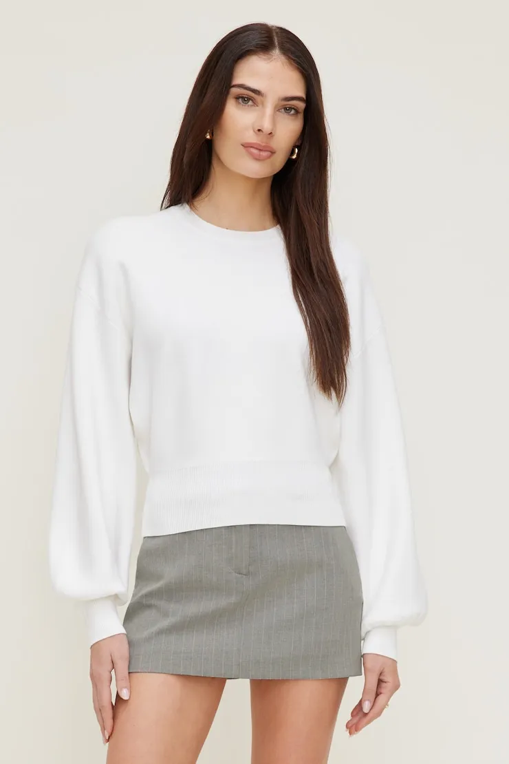 Bea Crewneck Sweater - Dynamite - White - Women Clothing sold by Dynamite product image thumbnail 4
