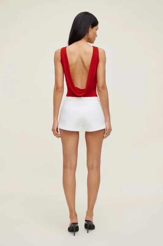 Sculpt Cowl Back Bodysuit - Dynamite - Red - Women Clothing made by Dynamite