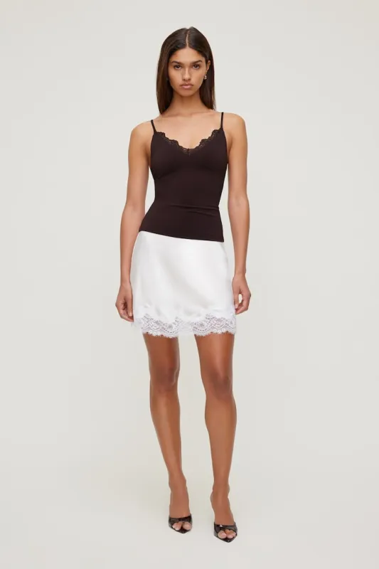 Sculpt Lace Trim Cami Top - Dynamite - Purple - Women Clothing made by Dynamite