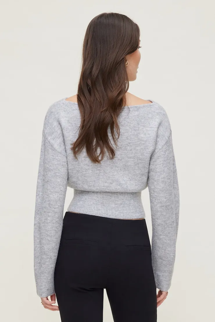 Juliet Cinched Boat Neck Sweater - Dynamite - Greys - Women Clothing sold by Dynamite product image thumbnail 5