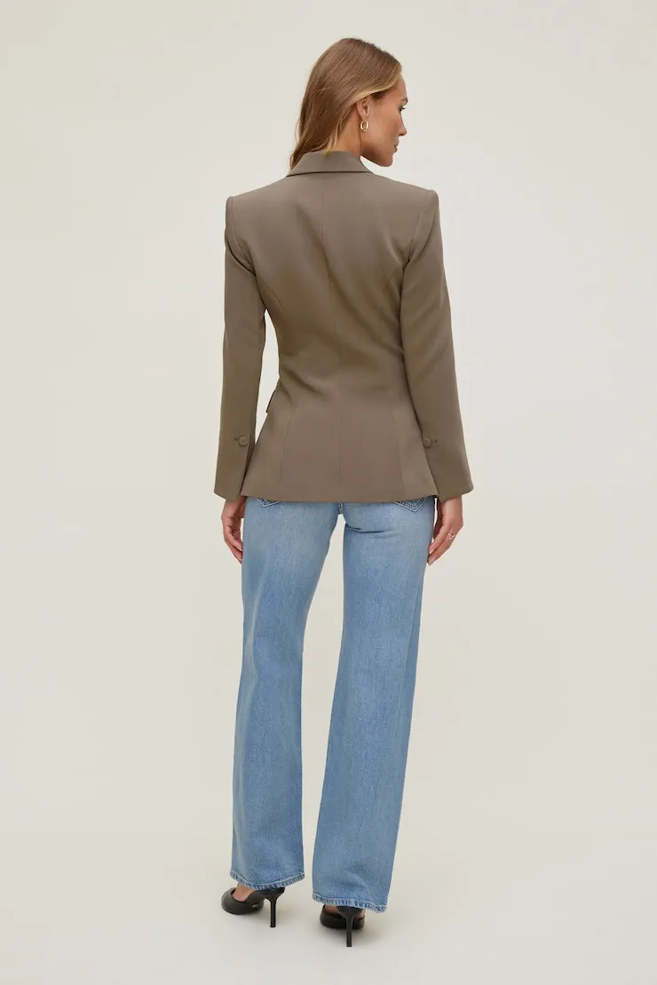 Anna Cinched Blazer - Dynamite - Brown - Women Clothing sold by Dynamite product image thumbnail 2