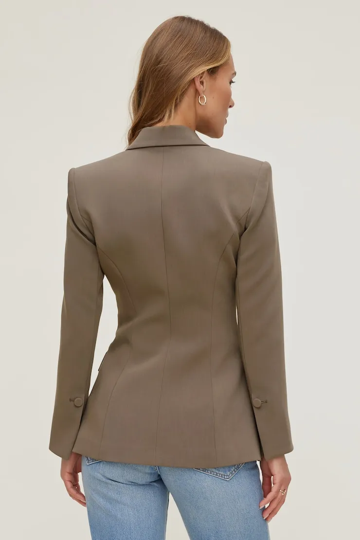 Anna Cinched Blazer - Dynamite - Brown - Women Clothing sold by Dynamite product image thumbnail 5