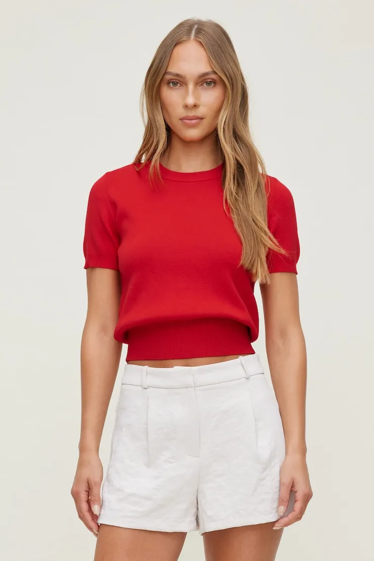 Clara Short Sleeve Sweater - Dynamite - Red - Women Clothing sold by Dynamite product image thumbnail 4