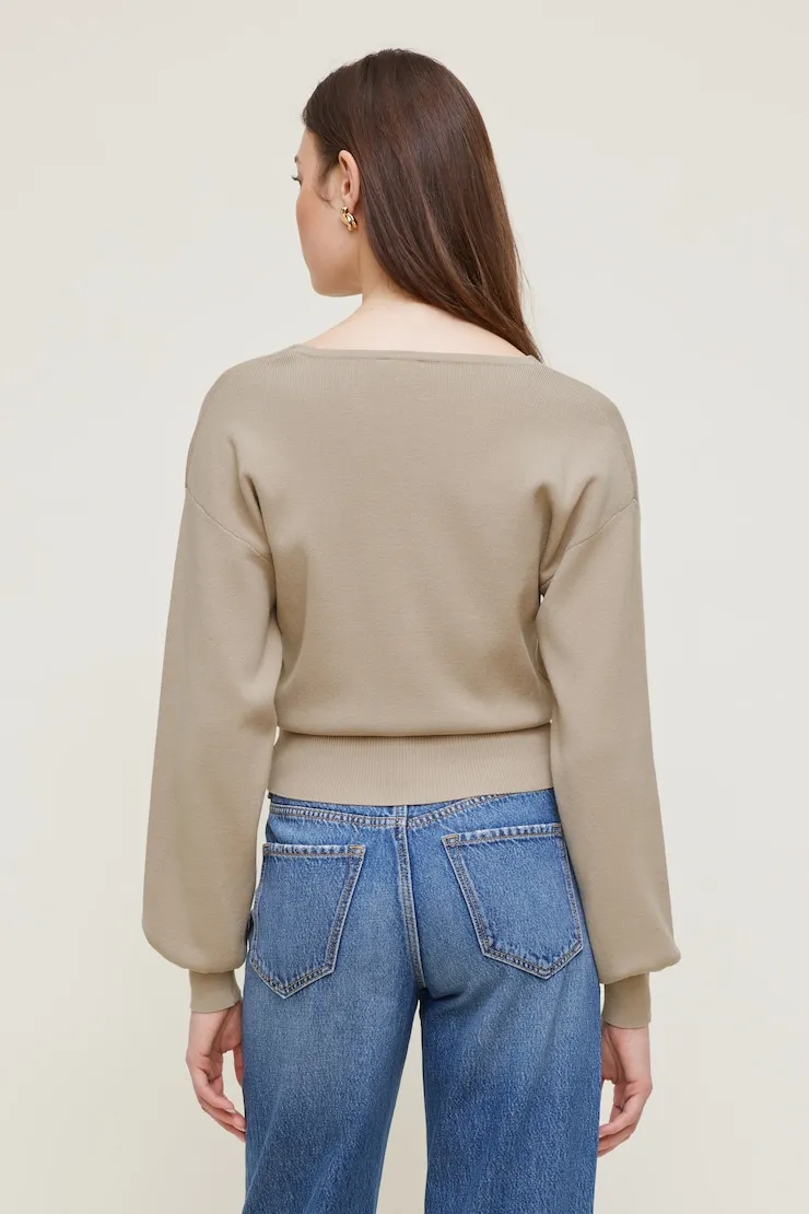 V Neck Cardigan - Dynamite - Beige - Women Clothing sold by Dynamite product image thumbnail 5