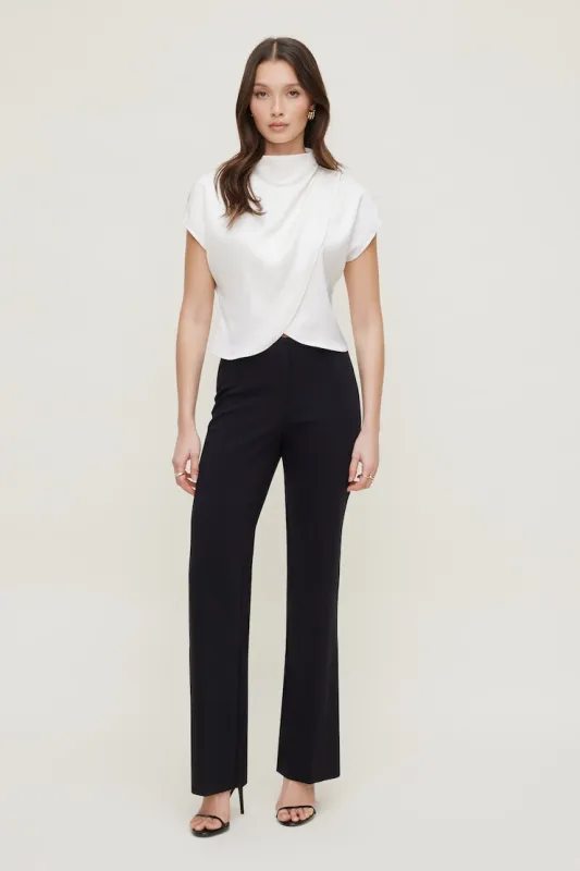 Ella Layered Satin Blouse - Dynamite - Beige - Women Clothing made by Dynamite