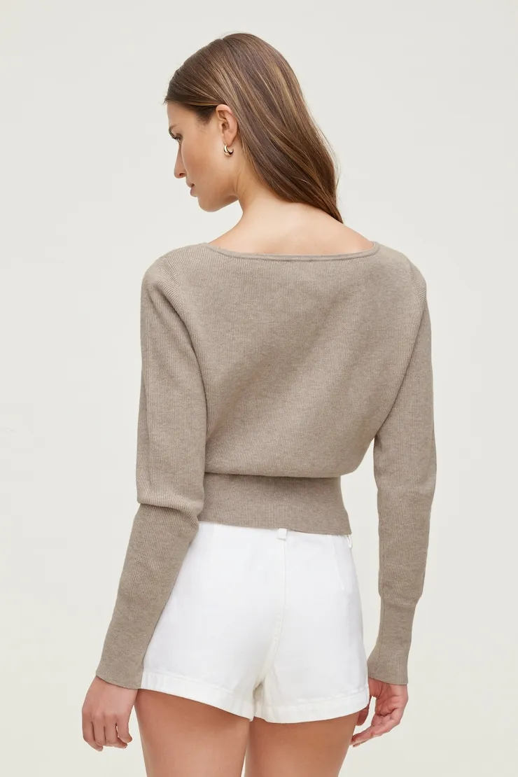 Sara Ribbed Cinch Hem Cardigan - Dynamite - Beige - Women Clothing sold by Dynamite product image thumbnail 5