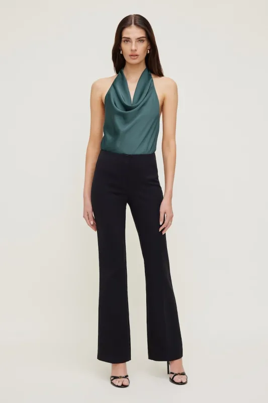 Camila Satin Cowl Halter Neck Blouse - Dynamite - Green - Women Clothing made by Dynamite
