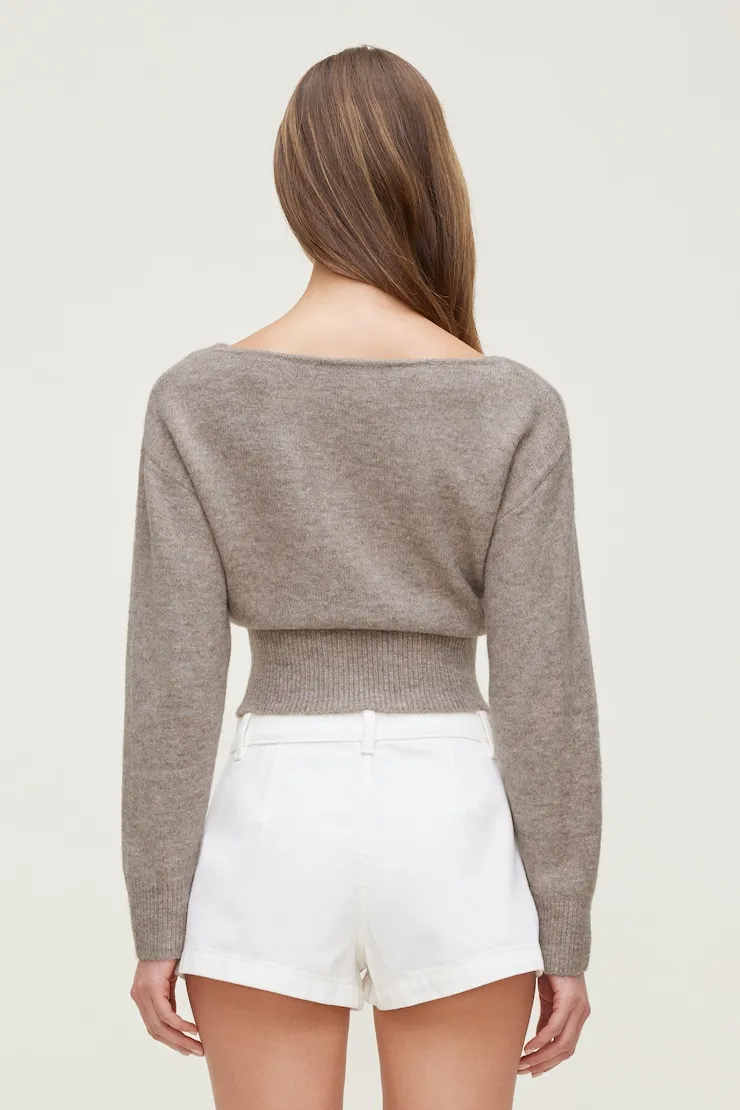 Juliet Cinched Boat Neck Sweater - Dynamite - Brown - Women Clothing sold by Dynamite product image thumbnail 5