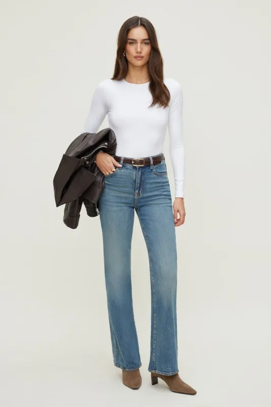 Sculpt Crewneck Bodysuit - Dynamite - White - Women Clothing made by Dynamite