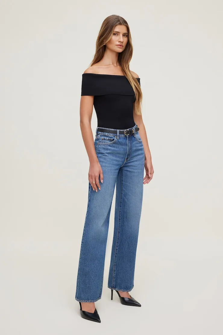 Rib Knit Off Shoulder Sweater - Dynamite - Black - Women Clothing sold by Dynamite product image thumbnail 3