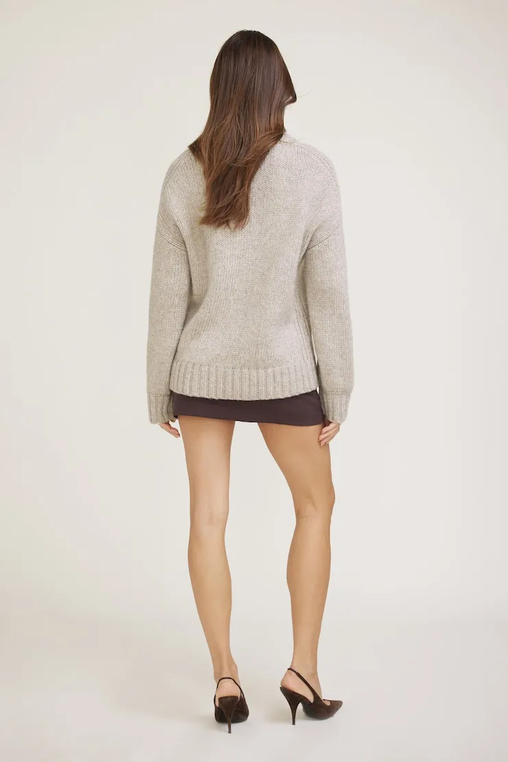 Mabel Chunky Crewneck Sweater - Dynamite - Beige - Women Clothing sold by Dynamite product image thumbnail 2