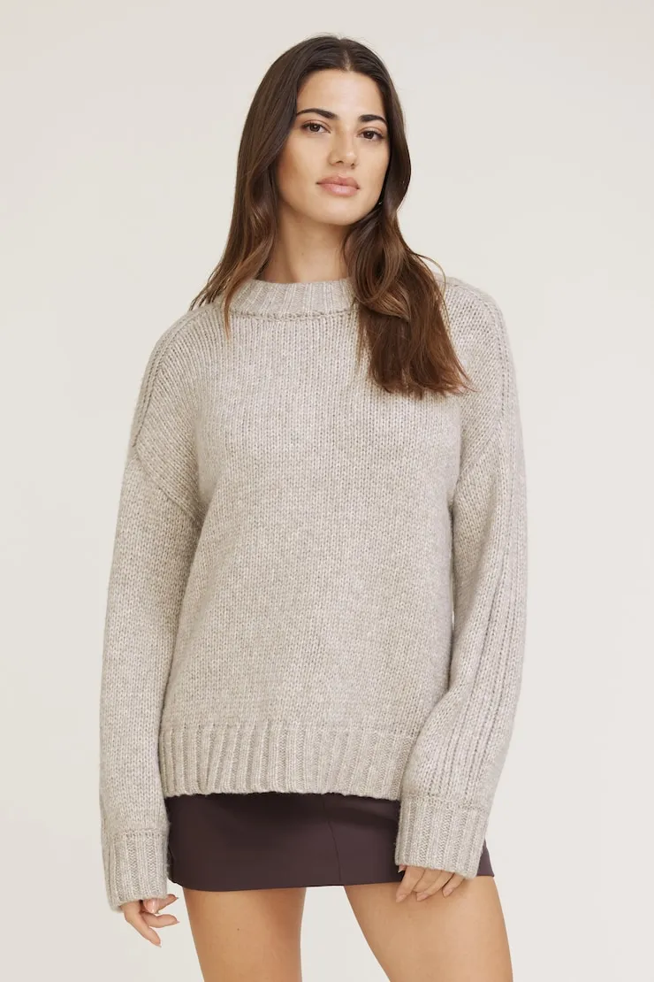 Mabel Chunky Crewneck Sweater - Dynamite - Beige - Women Clothing sold by Dynamite product image thumbnail 5