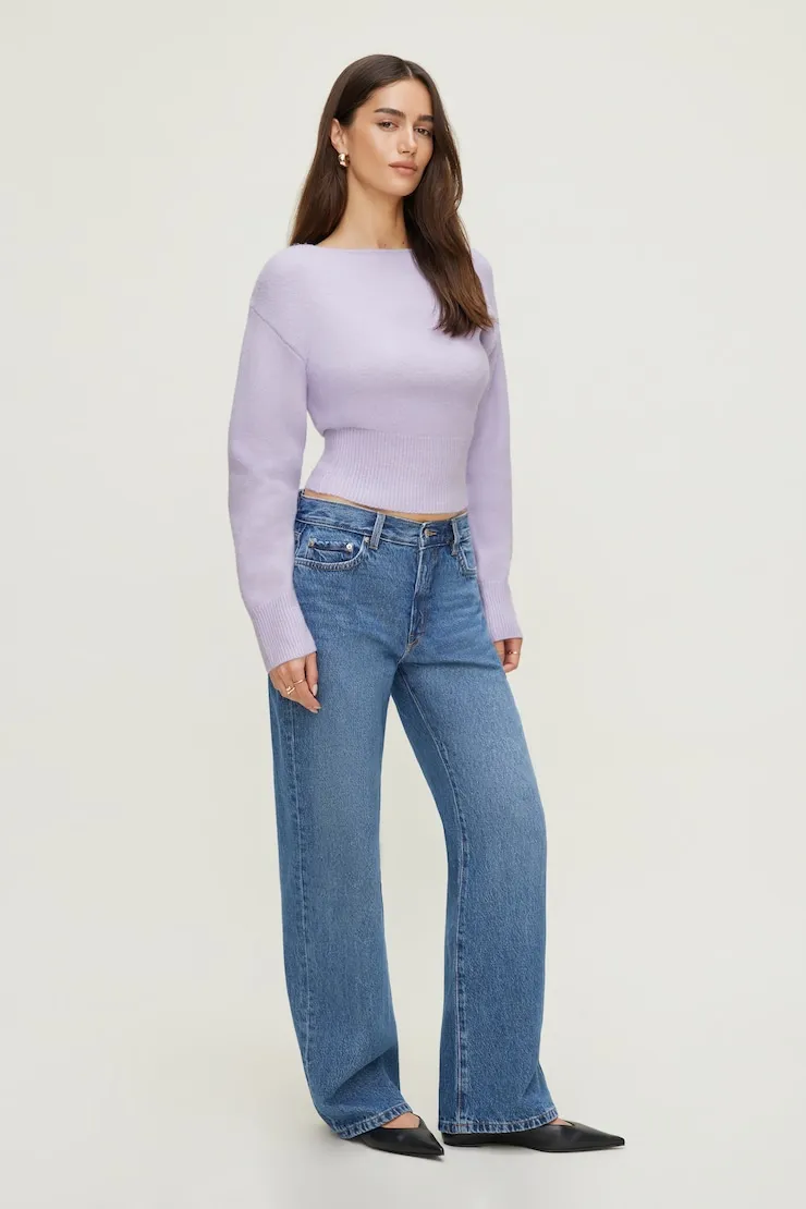 Juliet Cinched Boat Neck Sweater - Dynamite - Purple - Women Clothing sold by Dynamite product image thumbnail 3