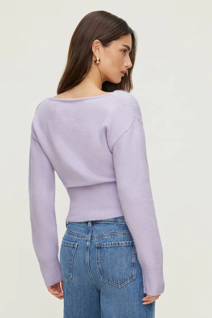 Juliet Cinched Boat Neck Sweater - Dynamite - Purple - Women Clothing sold by Dynamite product image thumbnail 5