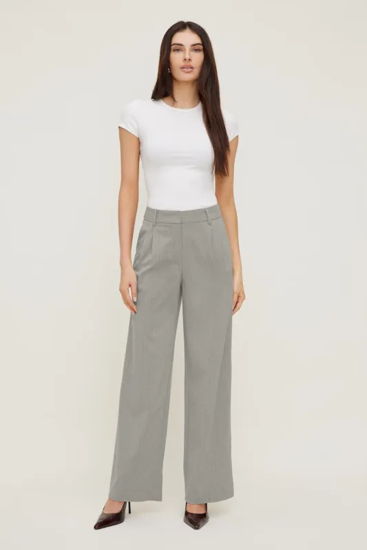Alex Pinstripe Wide Leg Pants - Dynamite - Greys - Women Clothing made by Dynamite