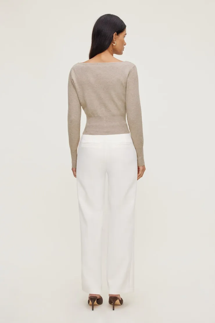 Pintuck Straight Leg Pants - Dynamite - Beige - Women Clothing sold by Dynamite product image thumbnail 2