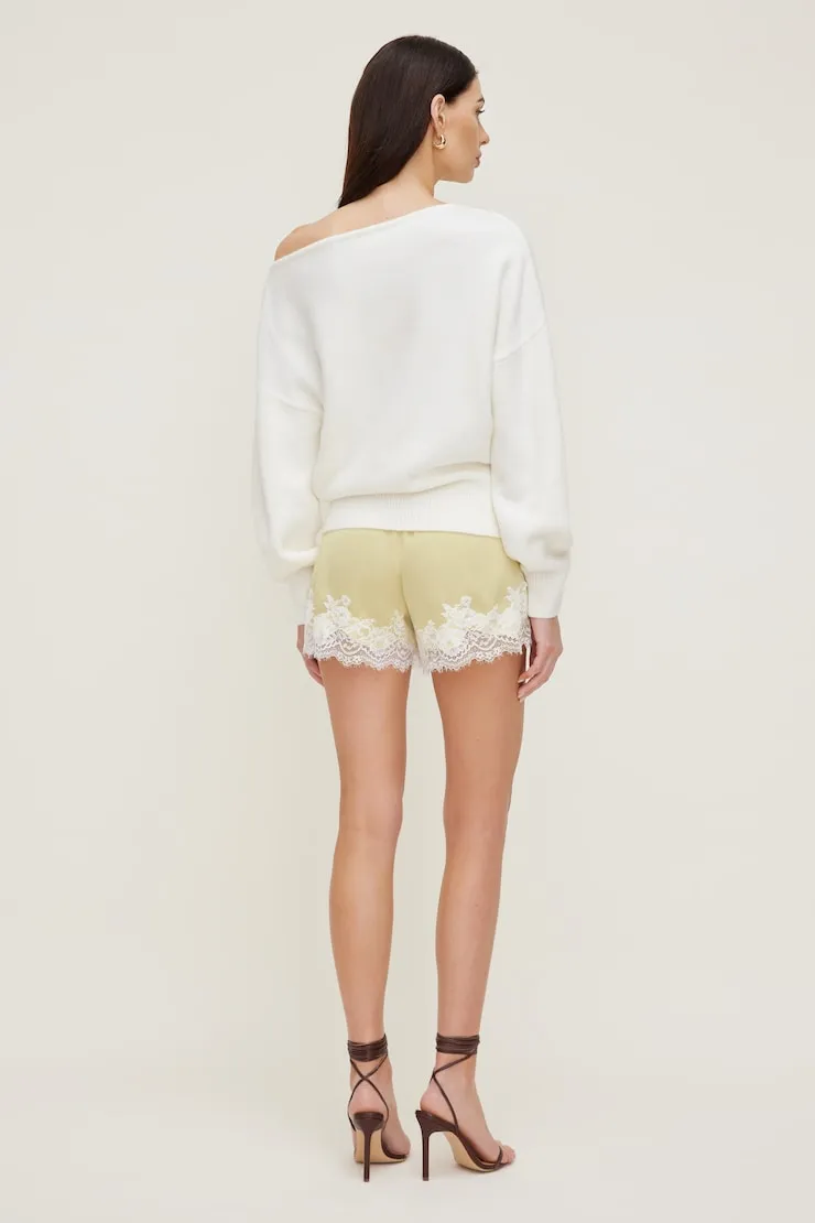 Lace Satin Shorts - Dynamite - Yellow - Women Clothing sold by Dynamite product image thumbnail 2
