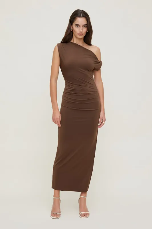 Zoe Sculpt Maxi Dress - Dynamite - Brown - Women Clothing made by Dynamite