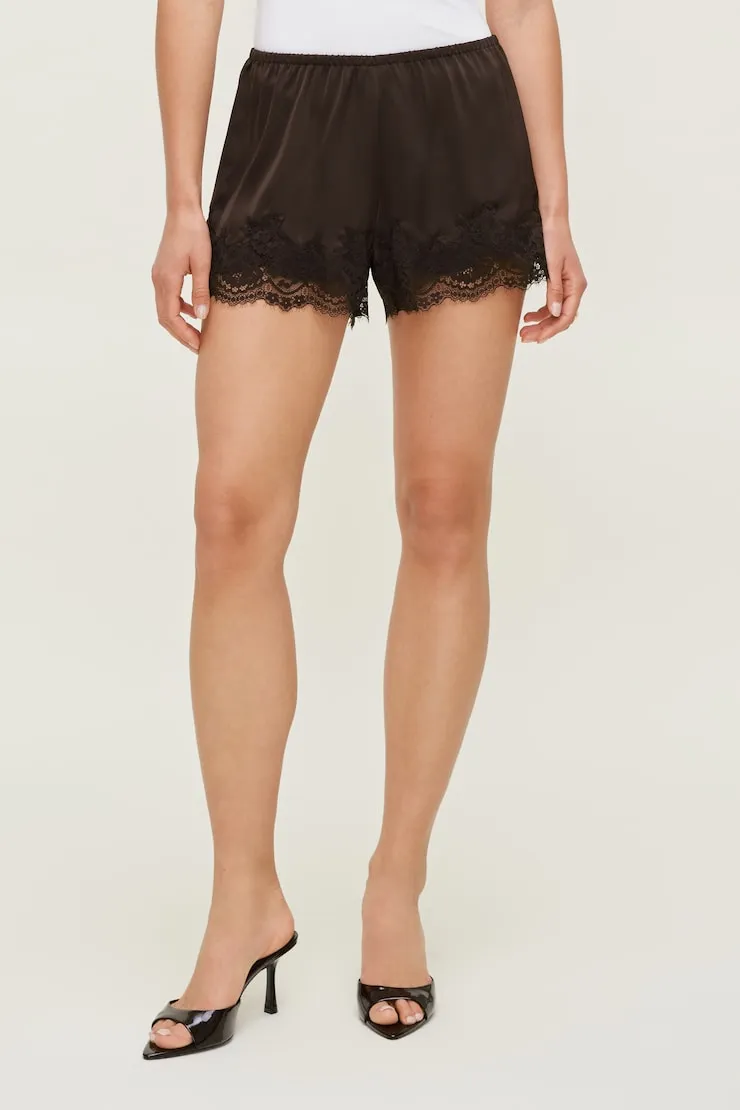 Lace Satin Shorts - Dynamite - Brown - Women Clothing sold by Dynamite product image thumbnail 4