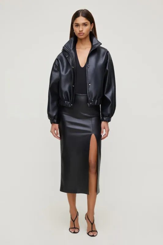 Marlow Faux Leather Midi Skirt - Dynamite - Black - Women Clothing made by Dynamite