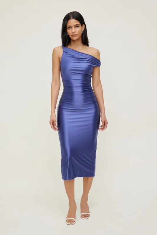 Jayde Stretch Satin Maxi Dress - Dynamite - Blue - Women Clothing made by Dynamite